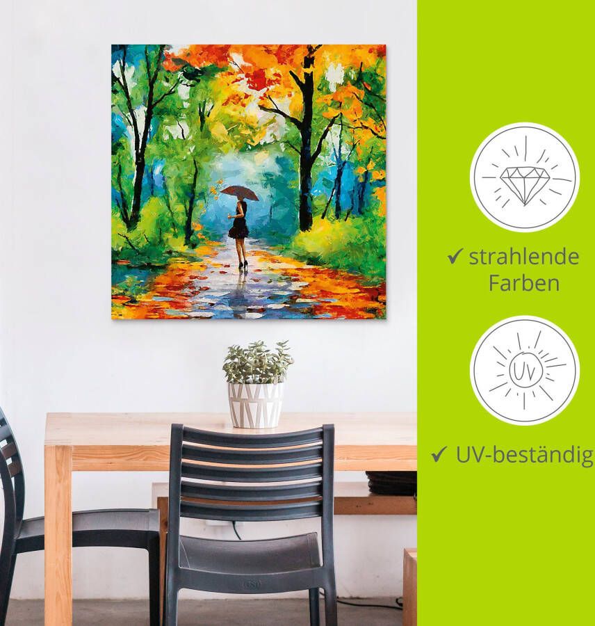 Artland Artprint Herfstige wandeling in het park als artprint van aluminium artprint voor buiten artprint op linnen poster muursticker