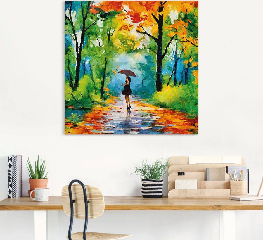 Artland Artprint Herfstige wandeling in het park als artprint van aluminium artprint voor buiten artprint op linnen poster muursticker