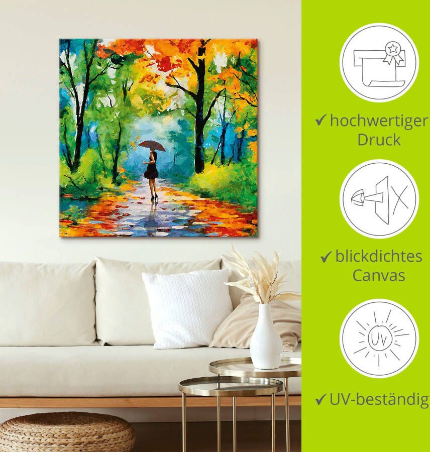 Artland Artprint Herfstige wandeling in het park als artprint van aluminium artprint voor buiten artprint op linnen poster muursticker