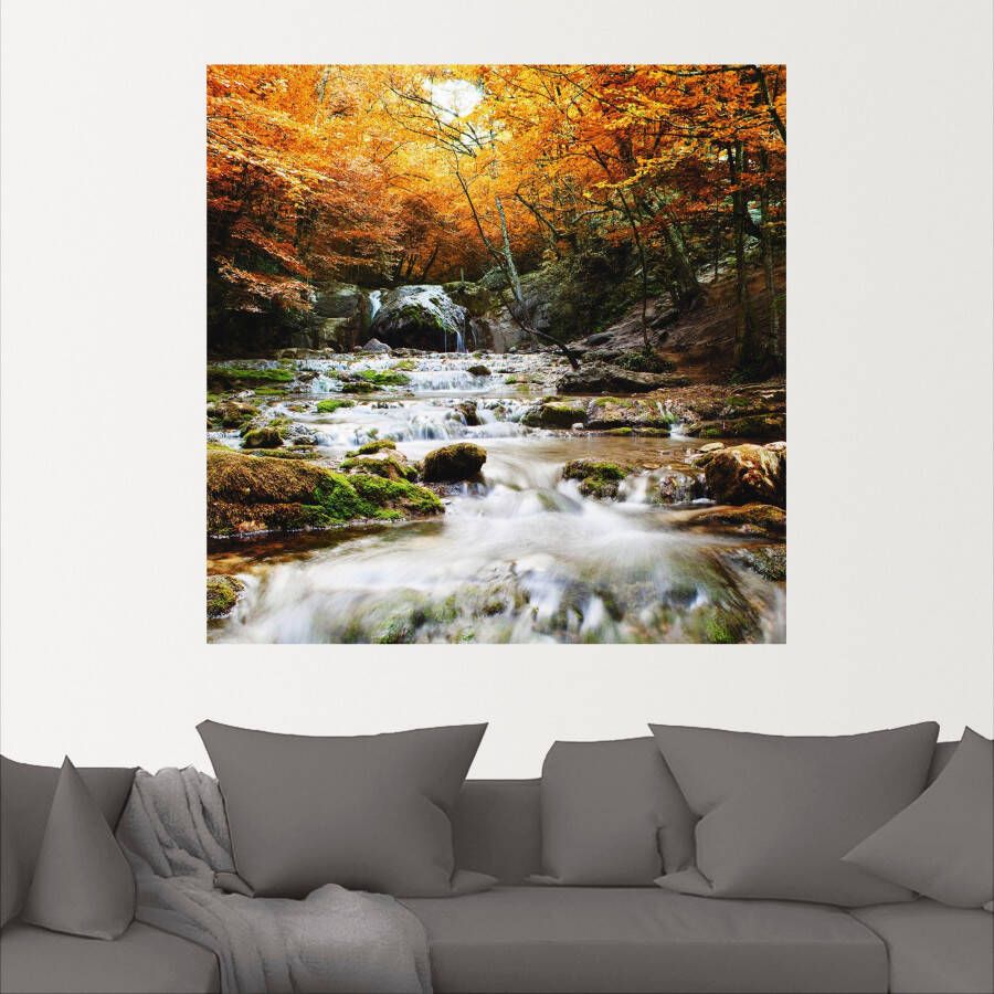 Artland Artprint Herfstige waterval als poster muursticker in verschillende maten