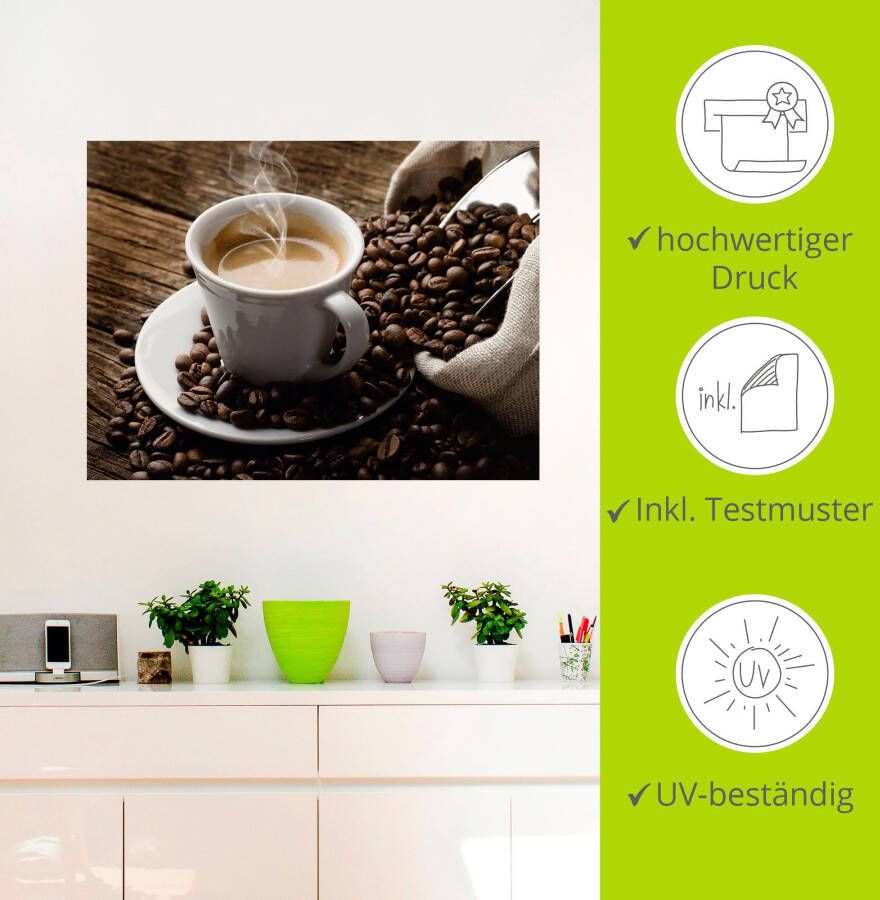 Artland Artprint Hete koffie hete koffie als artprint van aluminium artprint voor buiten artprint op linnen poster muursticker