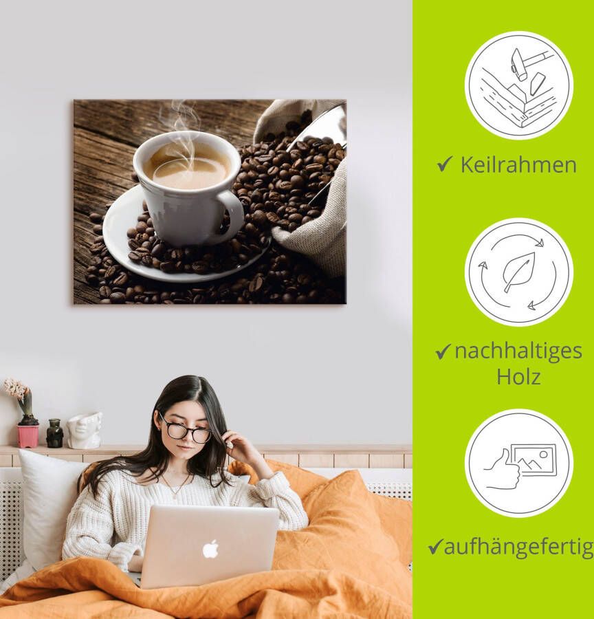 Artland Artprint Hete koffie hete koffie als artprint van aluminium artprint voor buiten artprint op linnen poster muursticker