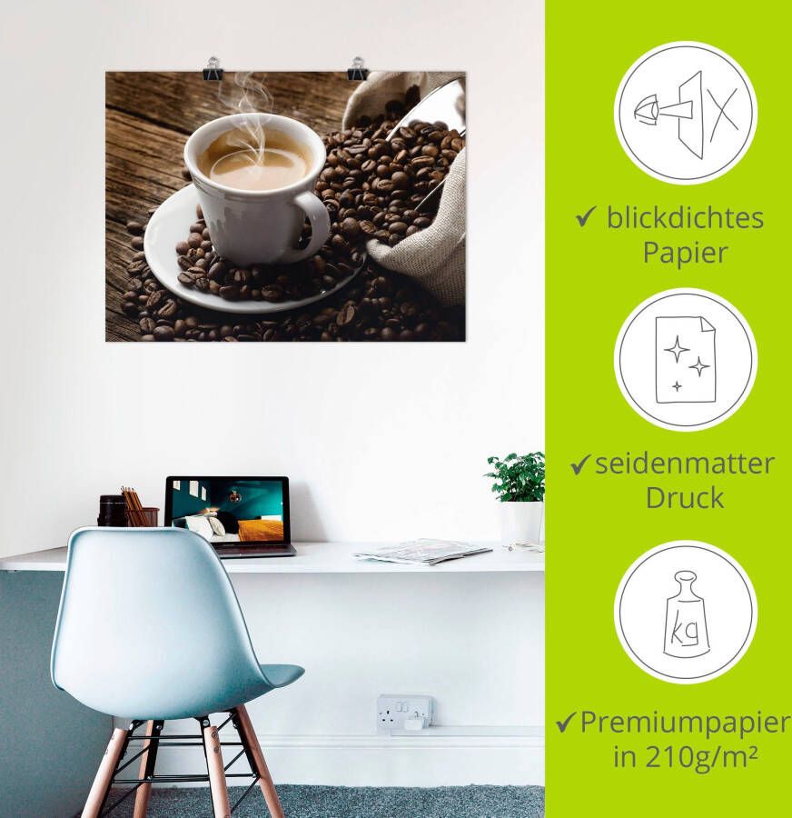 Artland Artprint Hete koffie hete koffie als artprint van aluminium artprint voor buiten artprint op linnen poster muursticker