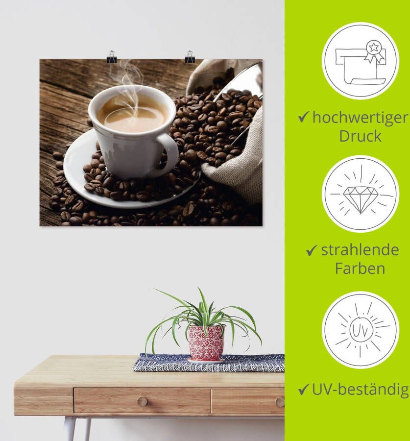 Artland Artprint Hete koffie hete koffie als artprint van aluminium artprint voor buiten artprint op linnen poster muursticker