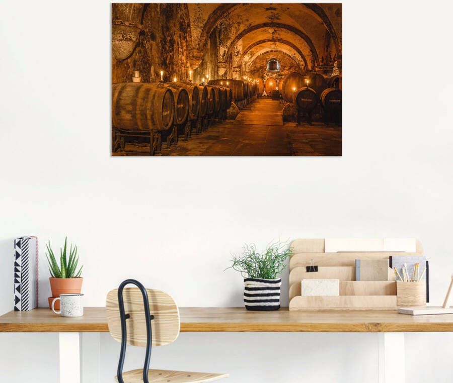 Artland Artprint Historische wijnkelder Eberbach als artprint van aluminium artprint voor buiten artprint op linnen poster in verschillende maten. maten