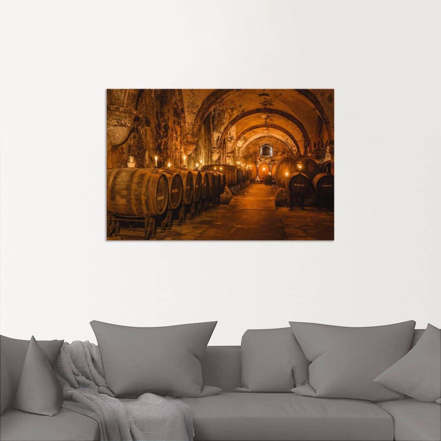 Artland Artprint Historische wijnkelder Eberbach als artprint van aluminium artprint voor buiten artprint op linnen poster in verschillende maten. maten