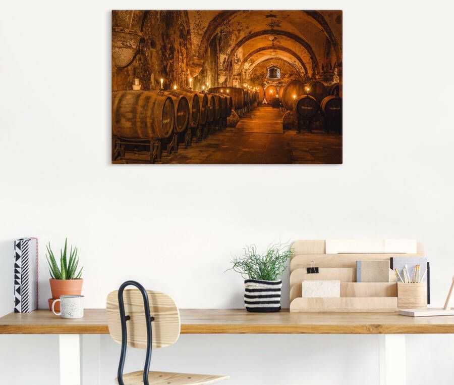 Artland Artprint Historische wijnkelder Eberbach als artprint van aluminium artprint voor buiten artprint op linnen poster in verschillende maten. maten