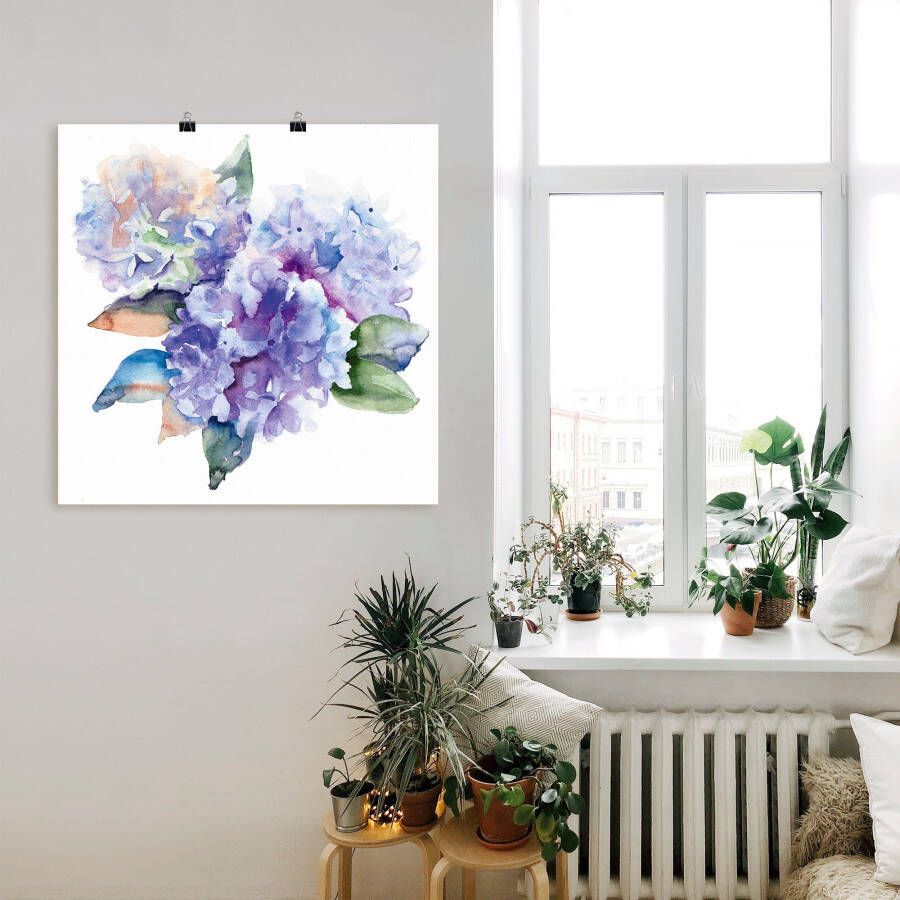 Artland Artprint Hortensia's als artprint op linnen poster in verschillende formaten maten