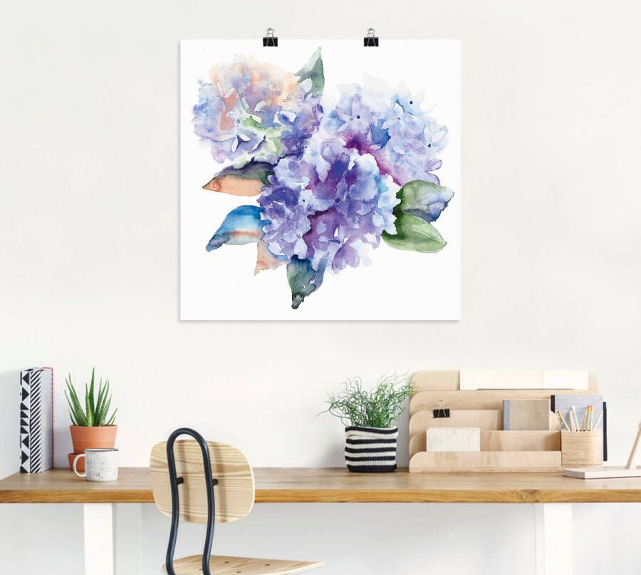 Artland Artprint Hortensia's als artprint op linnen poster in verschillende formaten maten