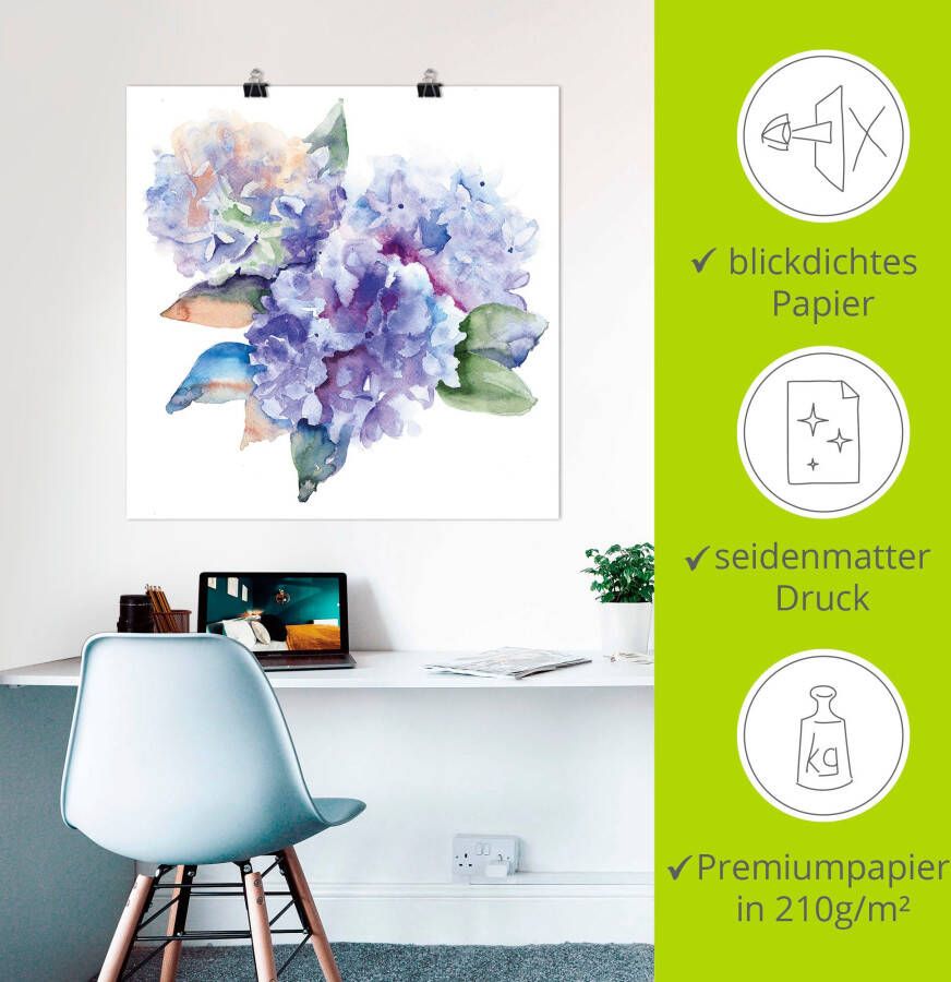 Artland Artprint Hortensia's als artprint op linnen poster in verschillende formaten maten