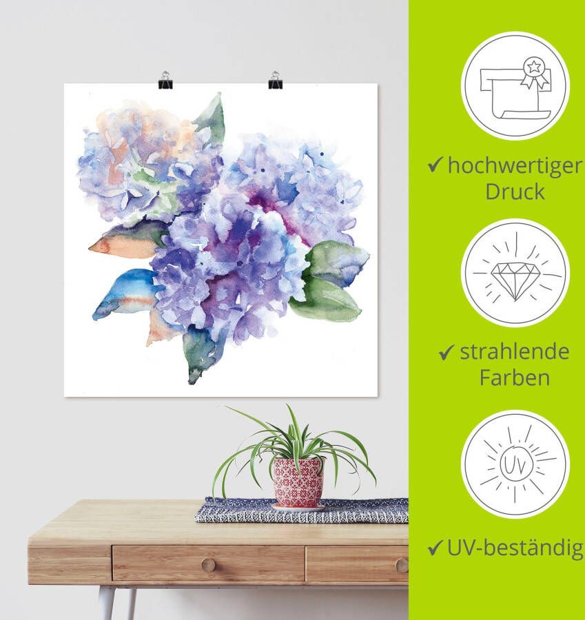 Artland Artprint Hortensia's als artprint op linnen poster in verschillende formaten maten