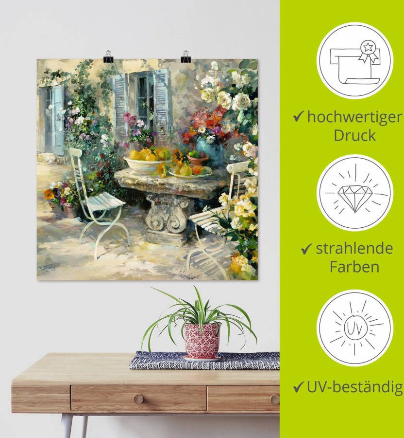 Artland Artprint Idyllische tuin als artprint op linnen poster muursticker in verschillende maten