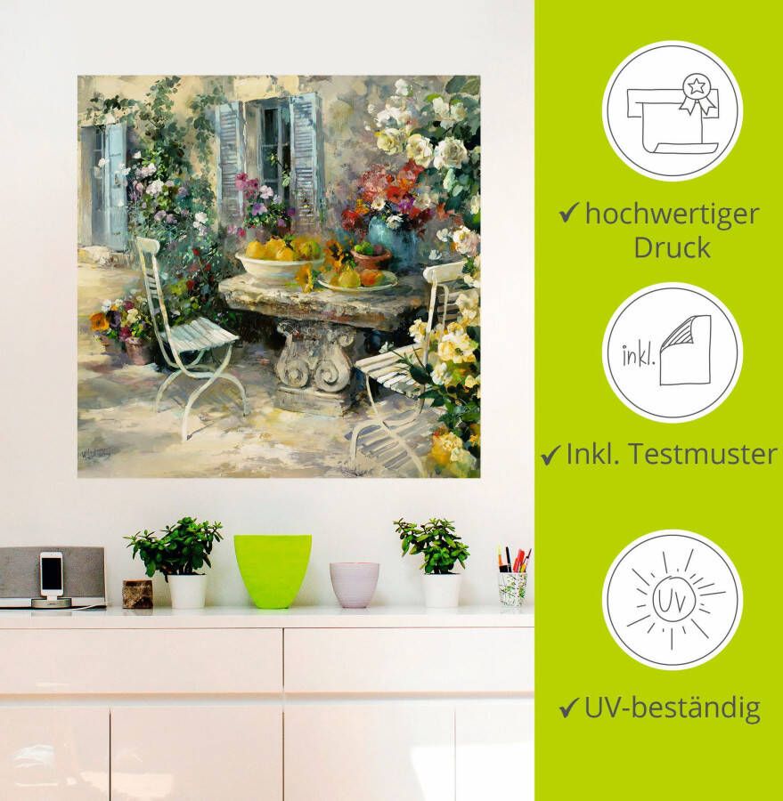 Artland Artprint Idyllische tuin als artprint op linnen poster muursticker in verschillende maten