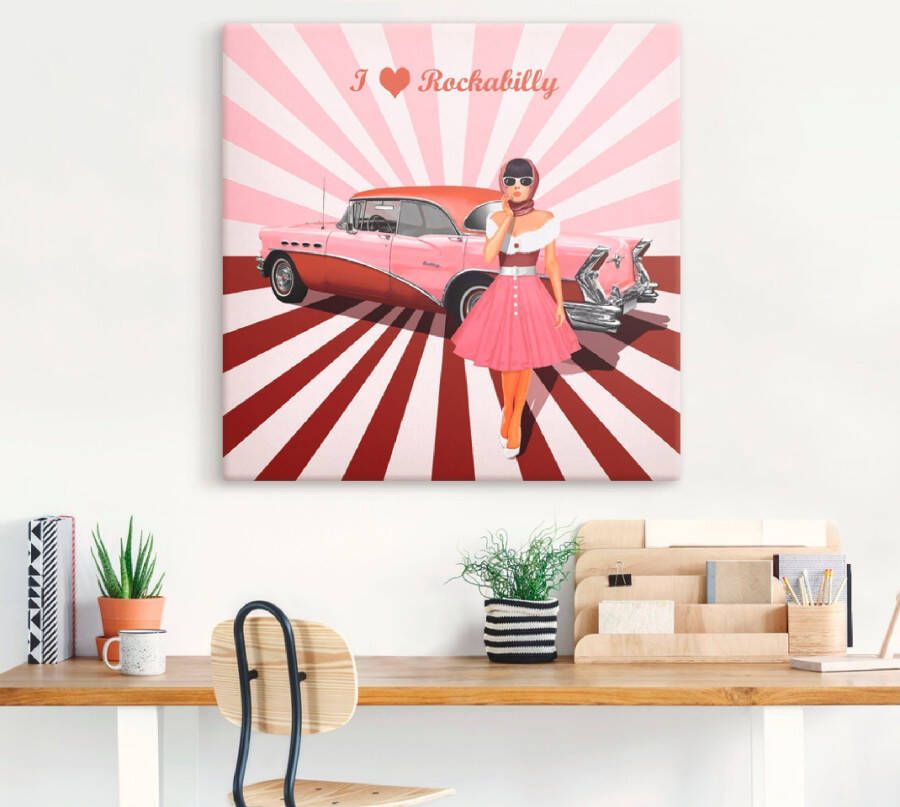 Artland Artprint Ik hou van rockabilly als artprint van aluminium artprint voor buiten artprint op linnen poster muursticker