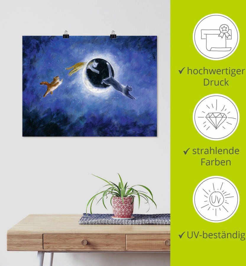 Artland Artprint In de nacht zijn alle poezen grijs als artprint op linnen poster in verschillende formaten maten