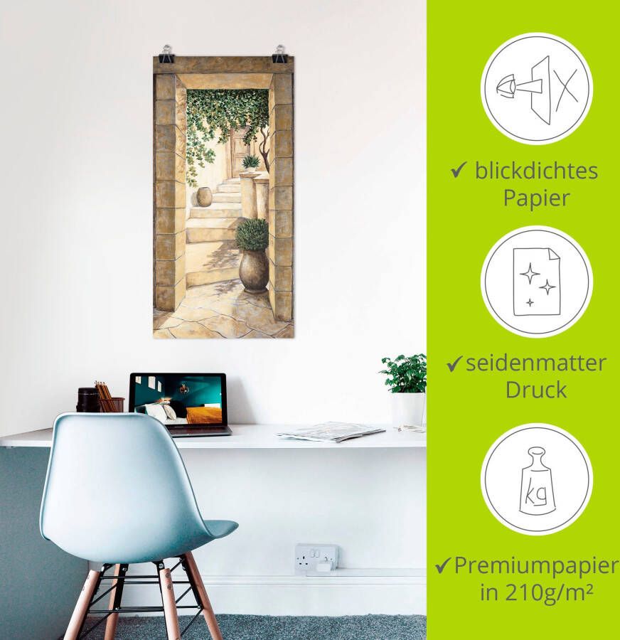 Artland Artprint Ingang Fresco als artprint van aluminium artprint voor buiten artprint op linnen poster muursticker