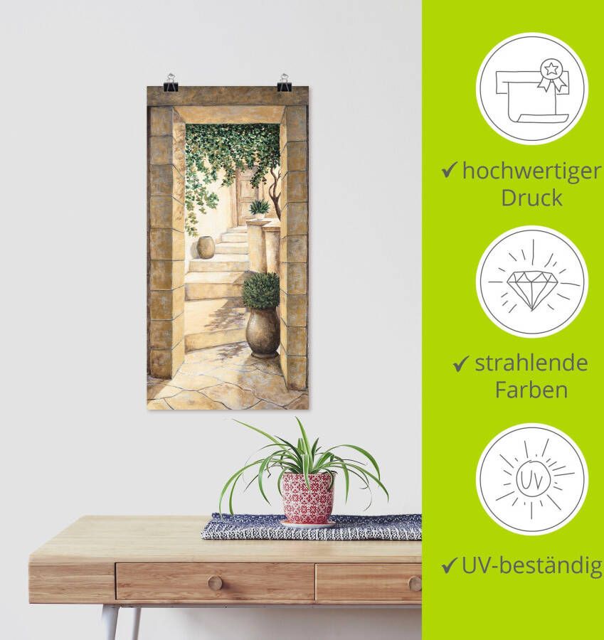 Artland Artprint Ingang Fresco als artprint van aluminium artprint voor buiten artprint op linnen poster muursticker