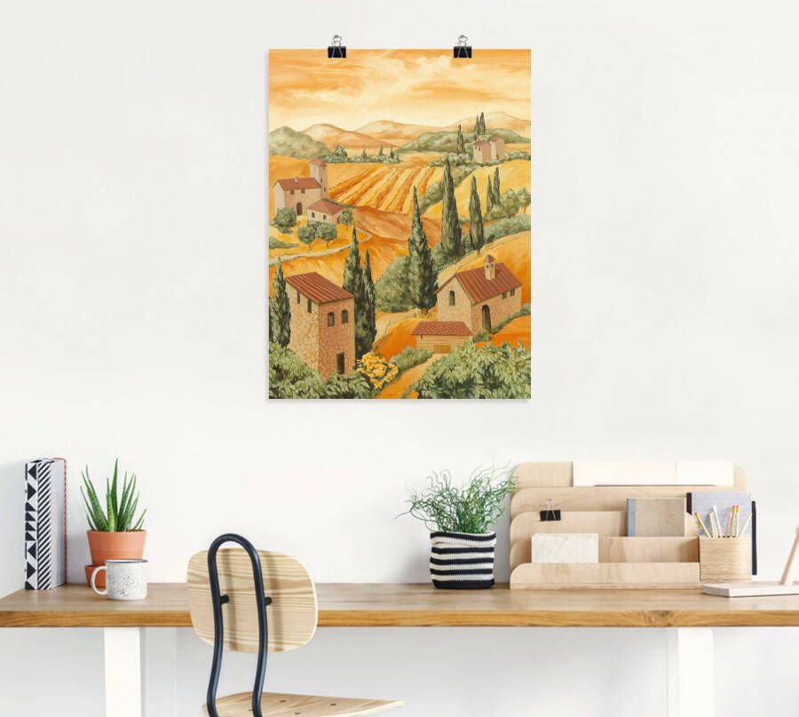 Artland Artprint Italië Toscane als artprint van aluminium artprint voor buiten artprint op linnen poster in verschillende maten. maten