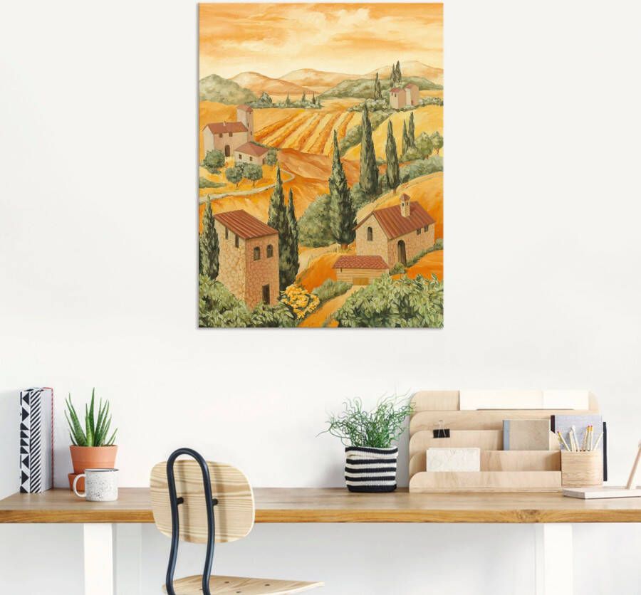 Artland Artprint Italië Toscane als artprint van aluminium artprint voor buiten artprint op linnen poster in verschillende maten. maten