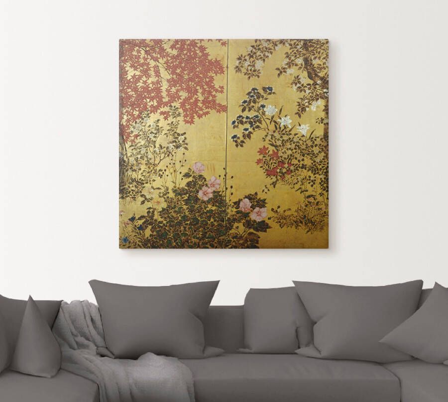 Artland Artprint Japans scherm 18e eeuw als artprint op linnen poster muursticker in verschillende maten