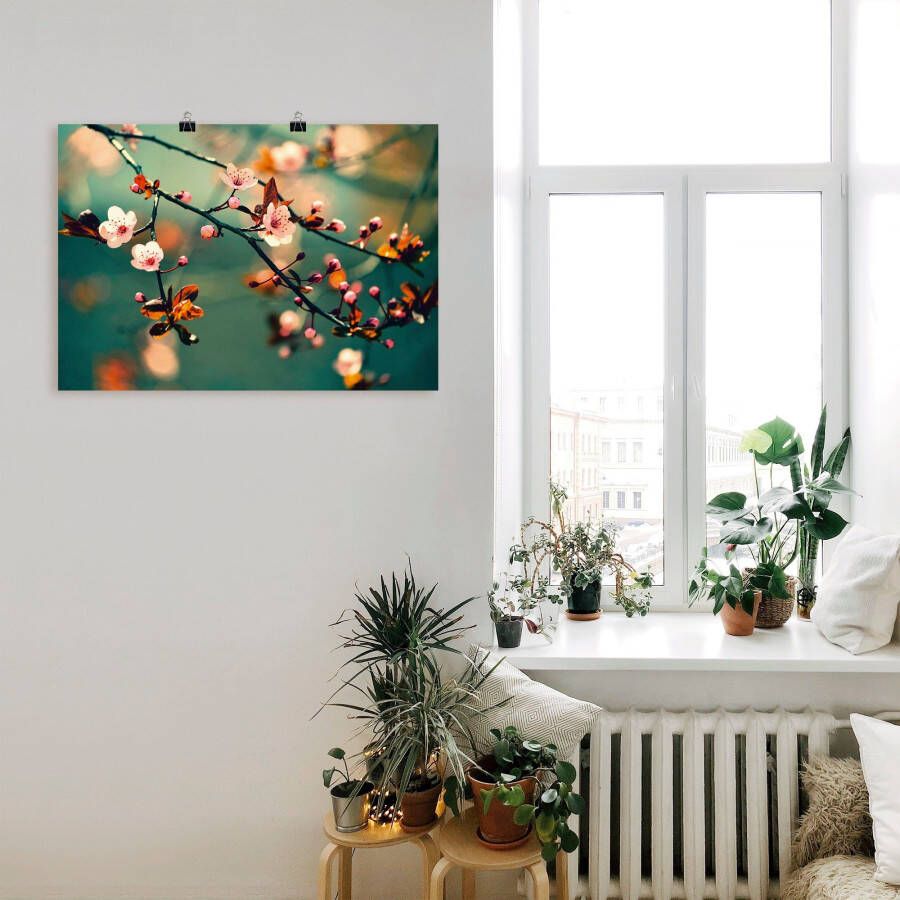 Artland Artprint Japanse kers Sakura bloemen als artprint op linnen poster in verschillende formaten maten