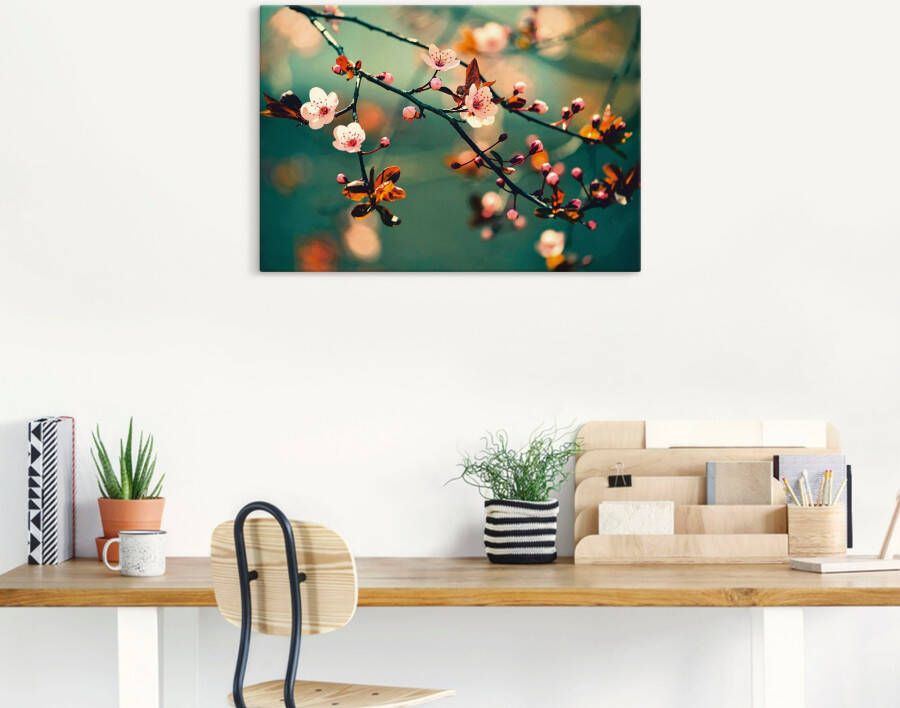 Artland Artprint Japanse kers Sakura bloemen als artprint op linnen poster in verschillende formaten maten