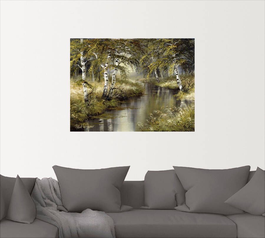 Artland Artprint Kanaal diep in het bos als artprint op linnen poster muursticker in verschillende maten