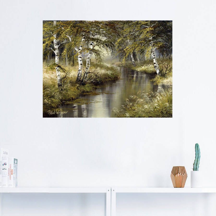 Artland Artprint Kanaal diep in het bos als artprint op linnen poster muursticker in verschillende maten