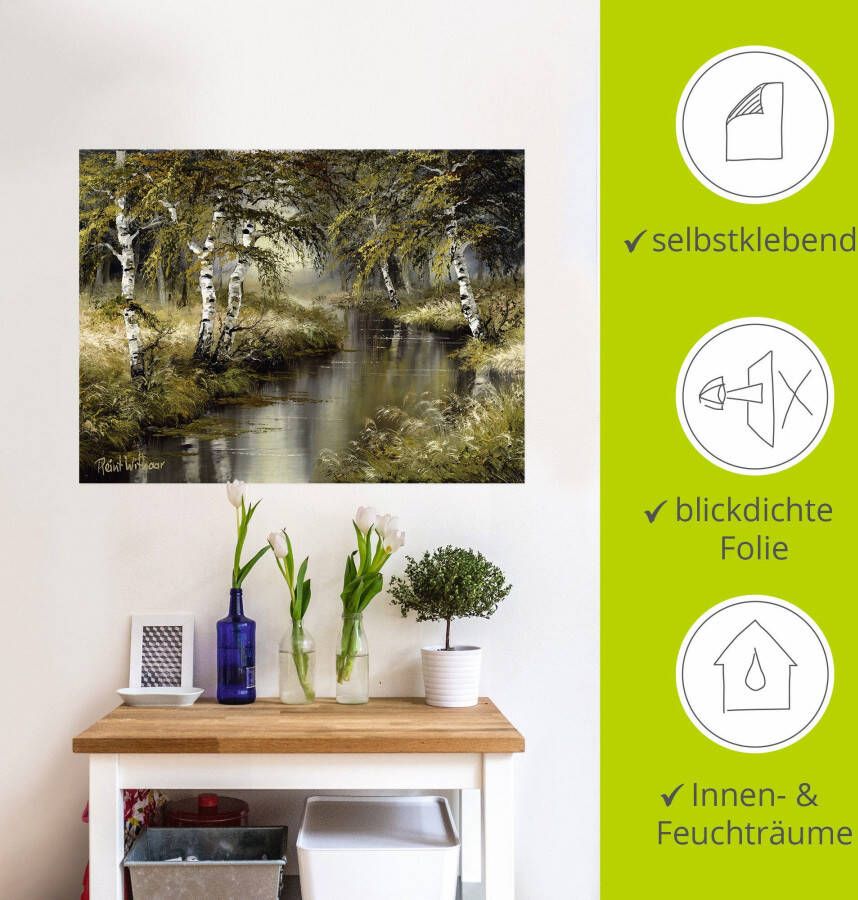 Artland Artprint Kanaal diep in het bos als artprint op linnen poster muursticker in verschillende maten