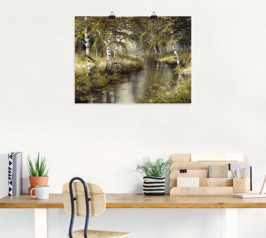 Artland Artprint Kanaal diep in het bos als artprint op linnen poster muursticker in verschillende maten