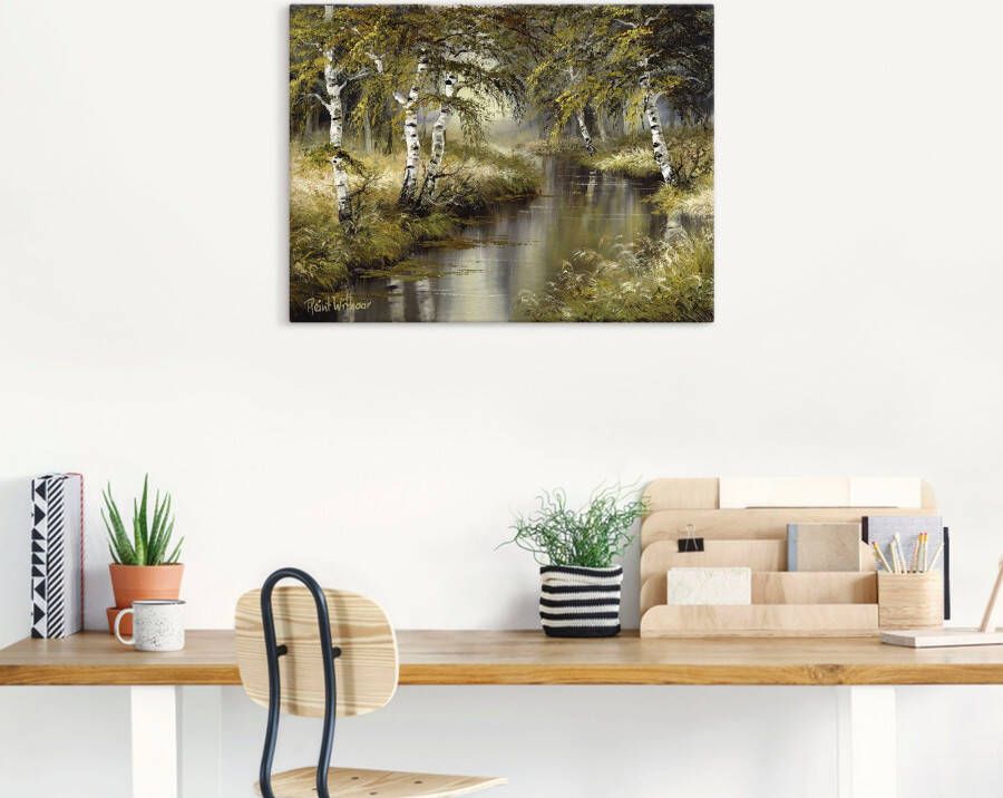 Artland Artprint Kanaal diep in het bos als artprint op linnen poster muursticker in verschillende maten