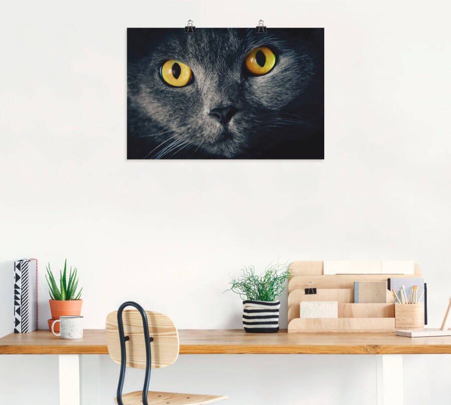 Artland Artprint Kattenogen als artprint van aluminium artprint voor buiten artprint op linnen poster in verschillende maten. maten