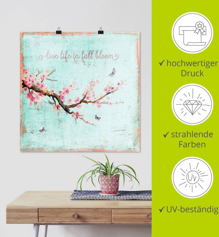 Artland Artprint Kersenbloesem als artprint van aluminium artprint voor buiten artprint op linnen poster muursticker