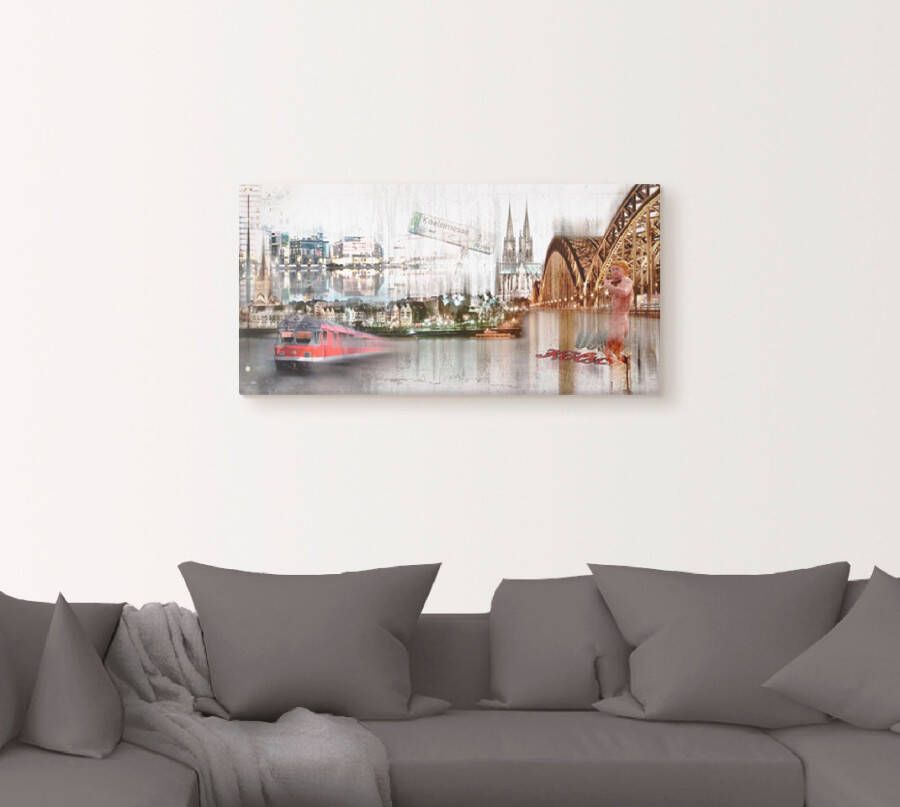 Artland Artprint Keulen Skyline collage I als artprint op linnen poster in verschillende formaten maten