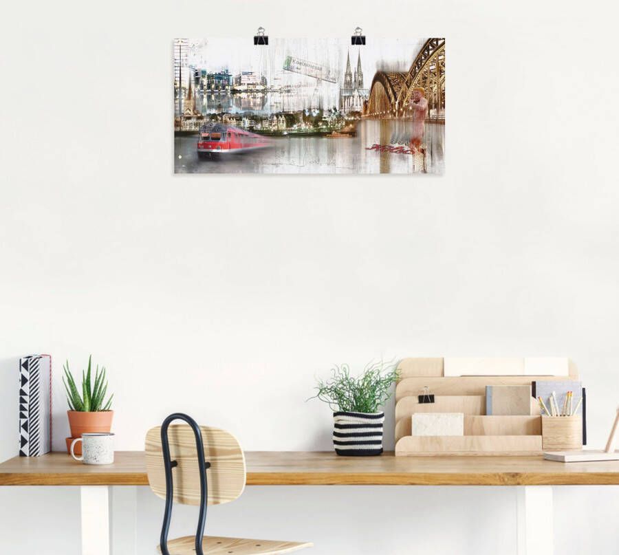 Artland Artprint Keulen Skyline collage I als artprint op linnen poster in verschillende formaten maten