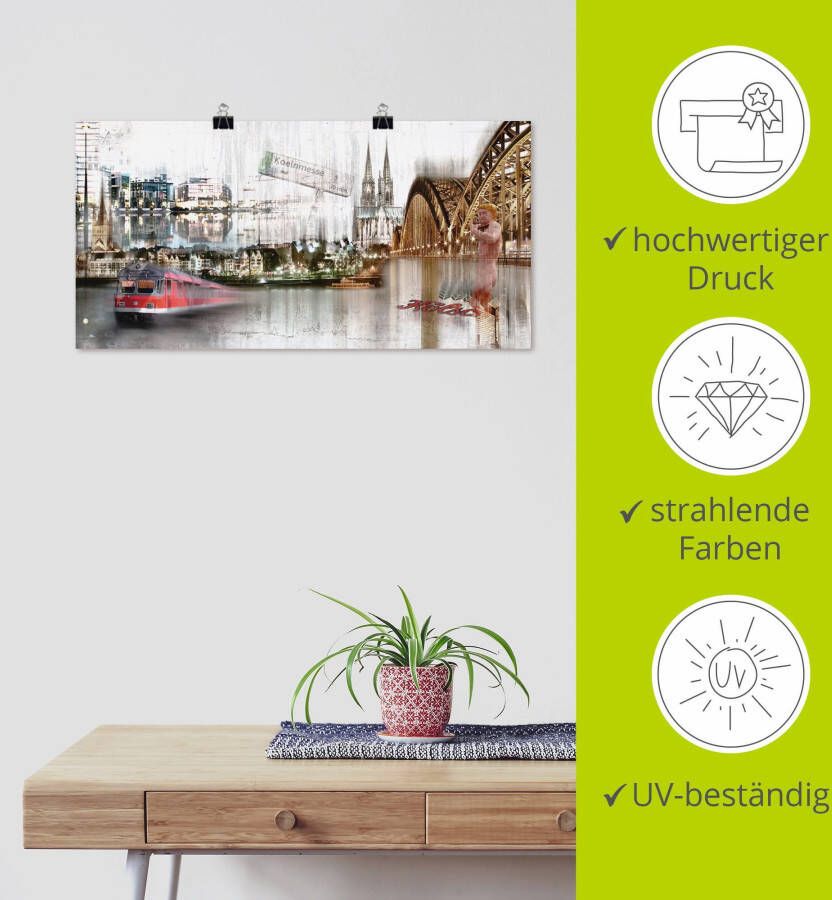 Artland Artprint Keulen Skyline collage I als artprint op linnen poster in verschillende formaten maten