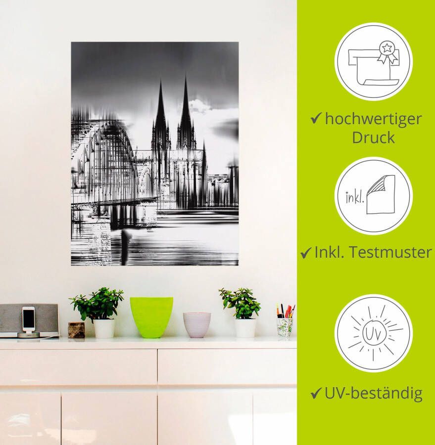 Artland Artprint Keulen Skyline collage III als artprint op linnen poster muursticker in verschillende maten