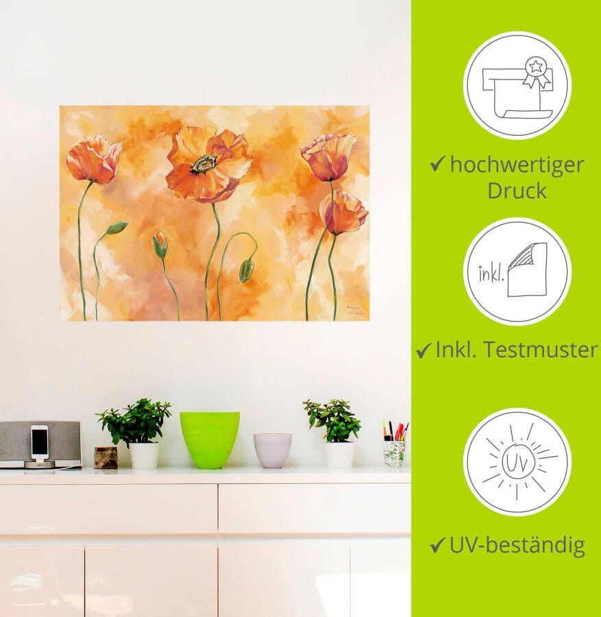 Artland Artprint Klaprooscompositie als artprint van aluminium artprint voor buiten artprint op linnen poster muursticker