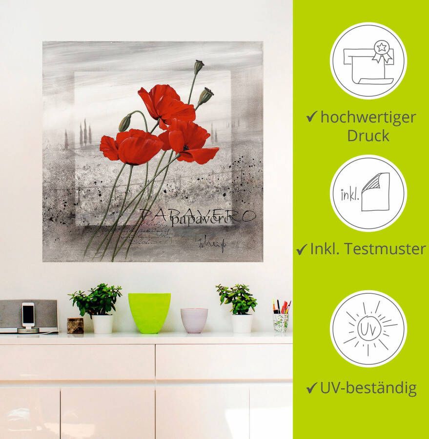 Artland Artprint Klaprozen als artprint op linnen poster muursticker in verschillende maten