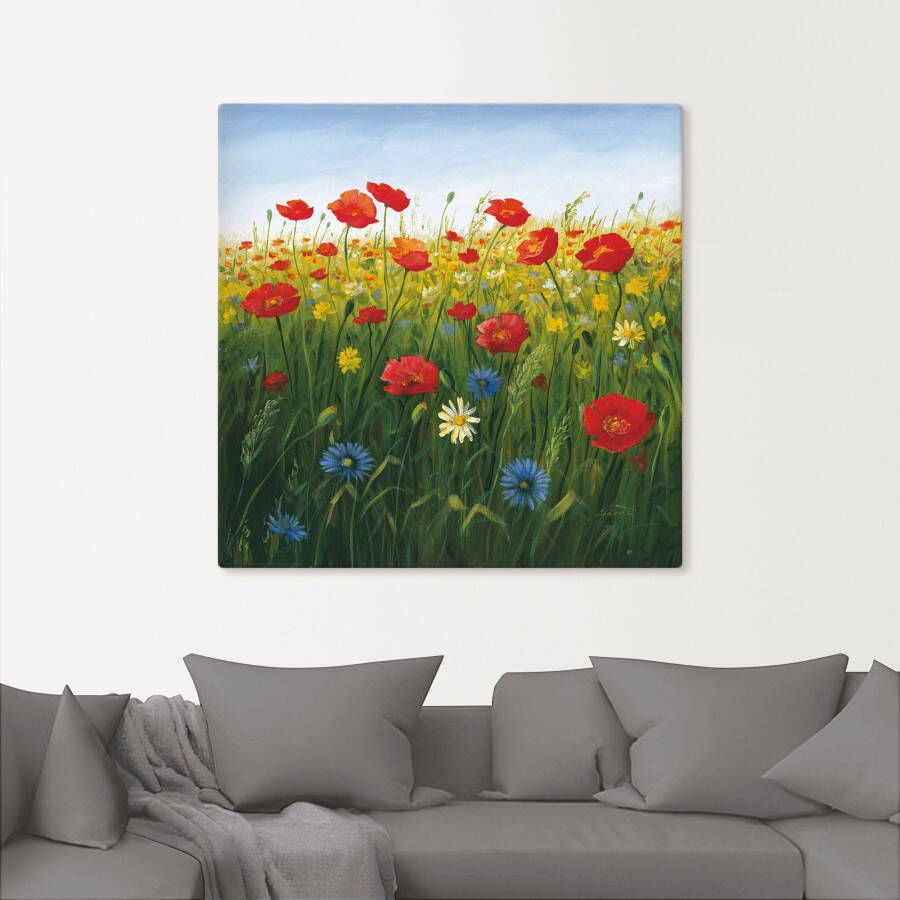 Artland Artprint Klaprozen landschap I als artprint van aluminium artprint voor buiten artprint op linnen poster in verschillende maten. maten