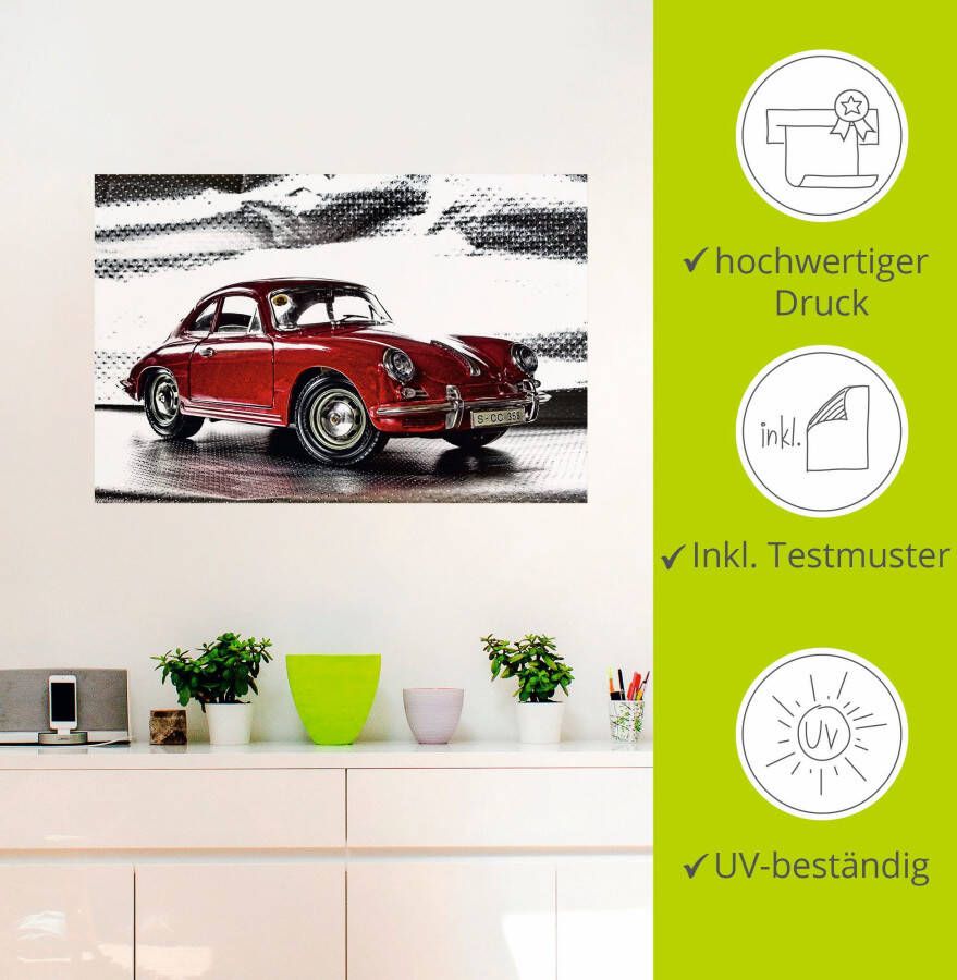 Artland Artprint Klassiek model de Porsche 356 als artprint van aluminium artprint voor buiten artprint op linnen poster muursticker