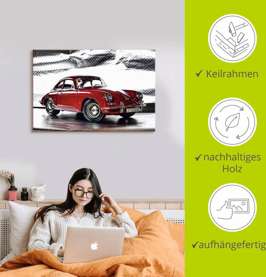 Artland Artprint Klassiek model de Porsche 356 als artprint van aluminium artprint voor buiten artprint op linnen poster muursticker