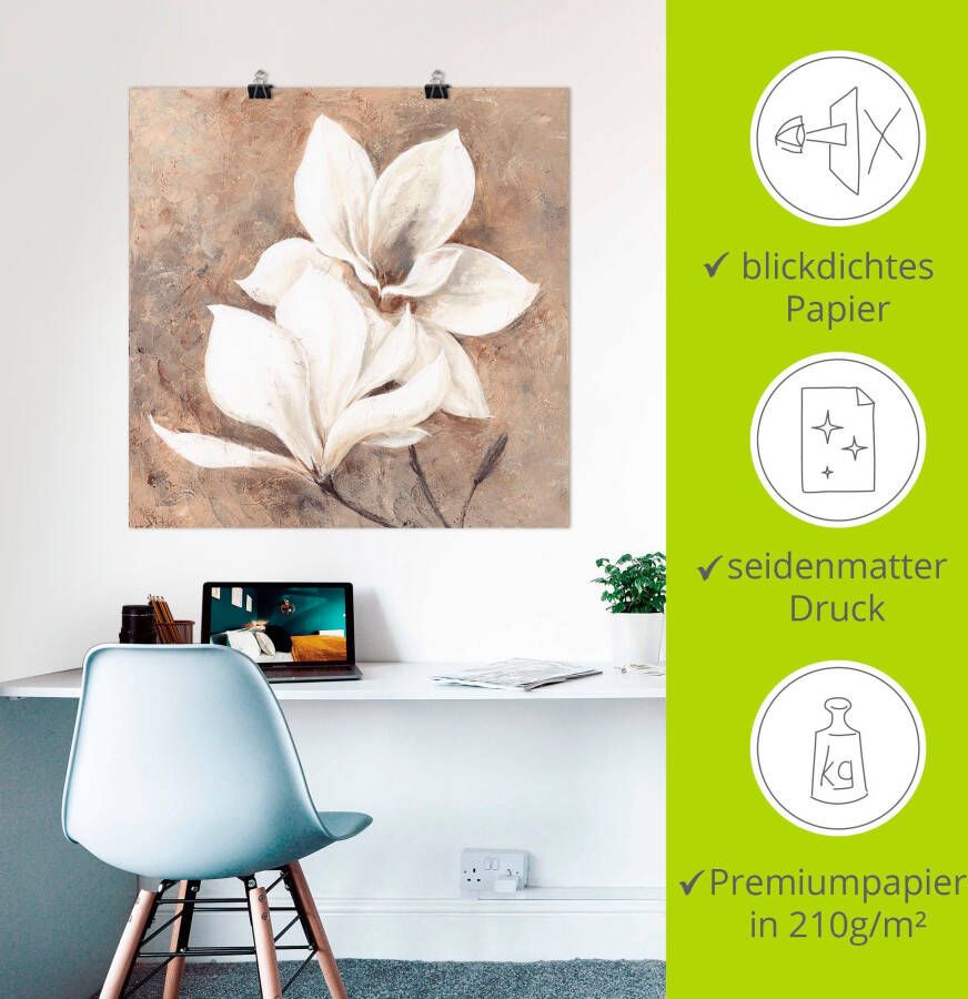 Artland Artprint Klassieke magnolia's als artprint van aluminium artprint voor buiten artprint op linnen poster muursticker