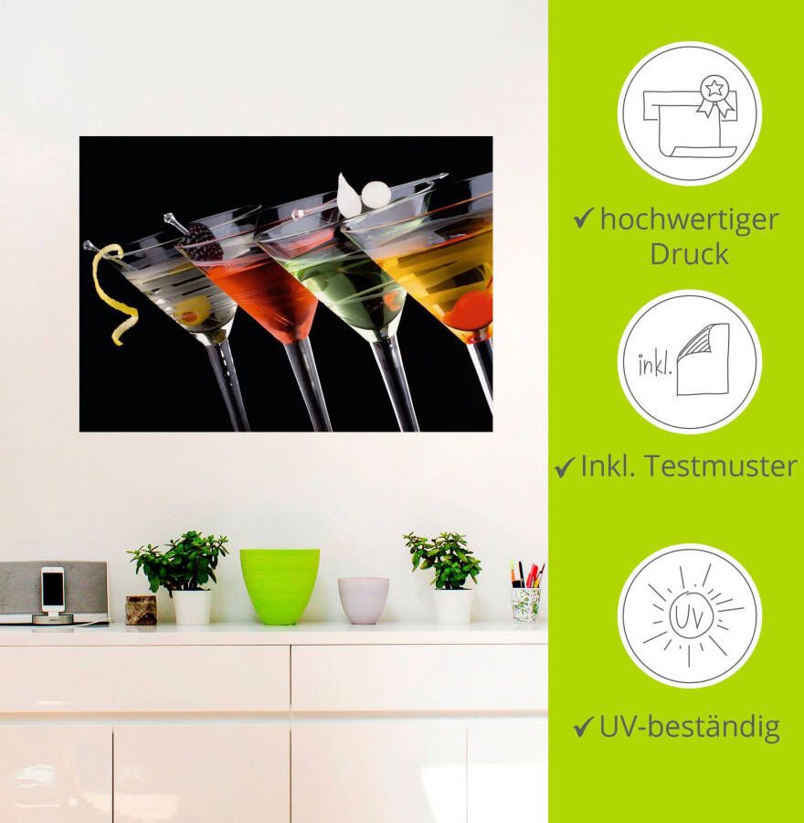 Artland Artprint Klassieke Martini cocktail als artprint op linnen poster muursticker in verschillende maten