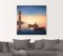 Artland Artprint Kleine haven met vuurtoren als artprint op linnen muursticker in verschillende maten - Thumbnail 3