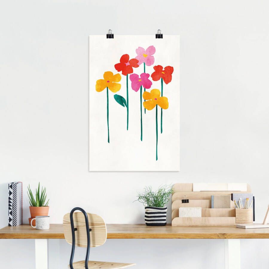 Artland Artprint Kleine vrolijke bloemen als artprint op linnen poster in verschillende formaten maten