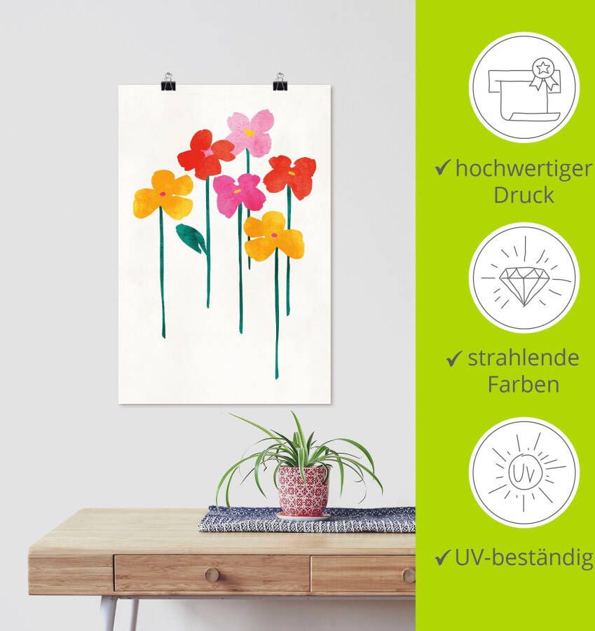 Artland Artprint Kleine vrolijke bloemen als artprint op linnen poster in verschillende formaten maten