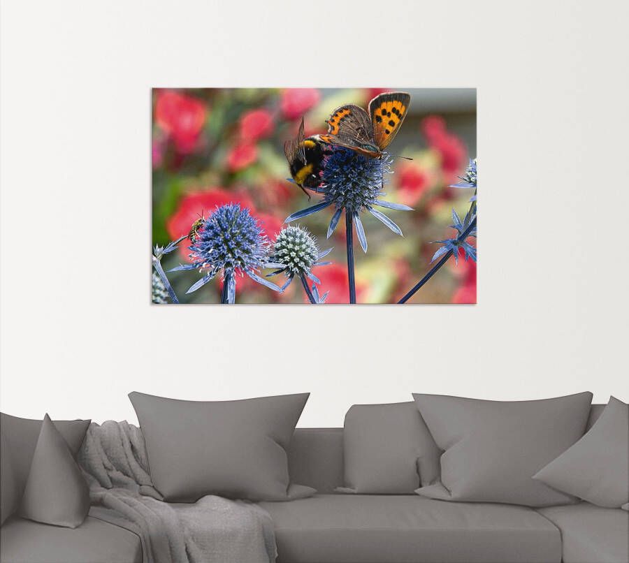 Artland Artprint Kleine vuurvlinder en hommel als artprint van aluminium artprint op linnen muursticker verschillende maten