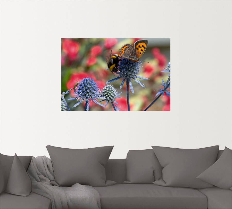 Artland Artprint Kleine vuurvlinder en hommel als artprint van aluminium artprint op linnen muursticker verschillende maten