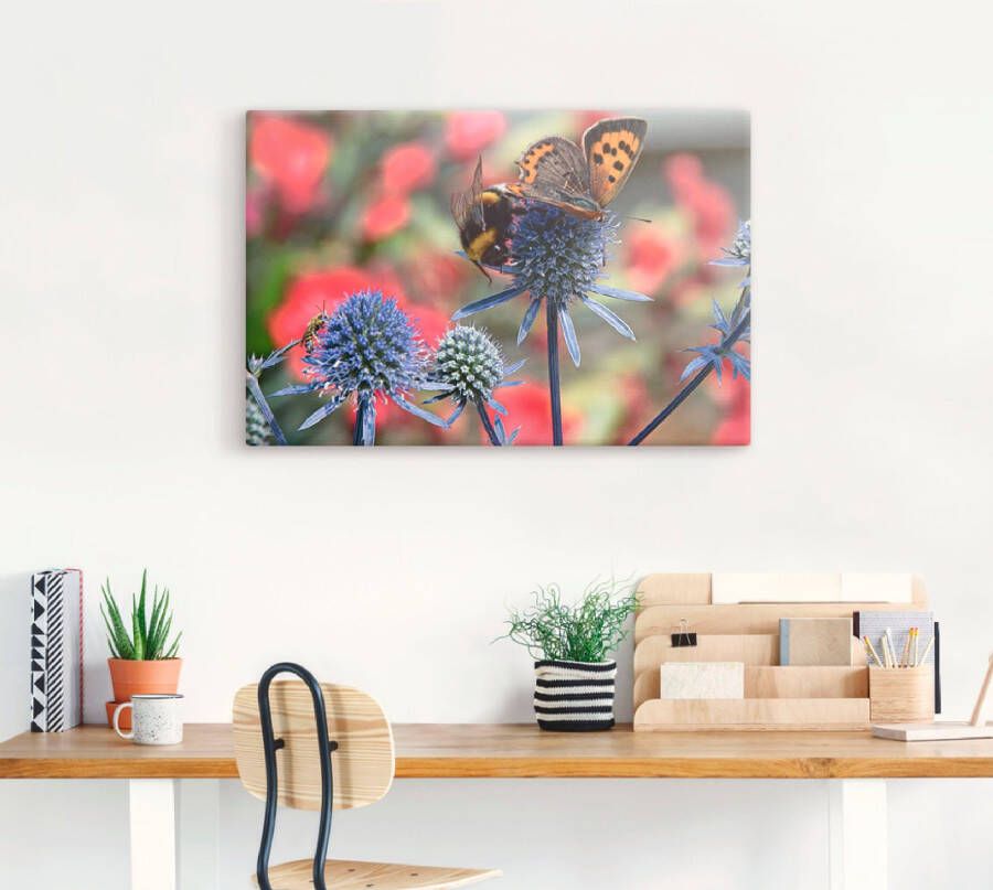 Artland Artprint Kleine vuurvlinder en hommel als artprint van aluminium artprint op linnen muursticker verschillende maten